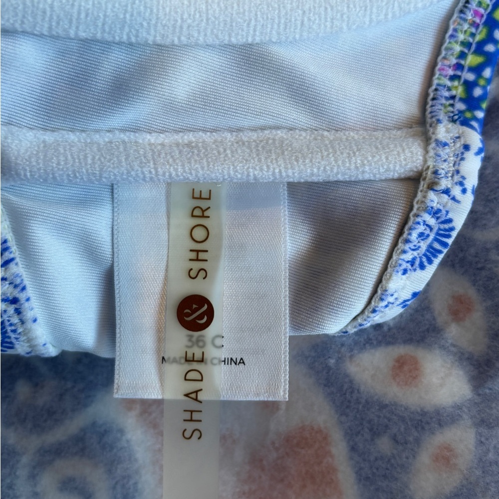 Shade & Shore Blue and White Bikini Top and Bottom 36C/Medium - Picture 5 of 7